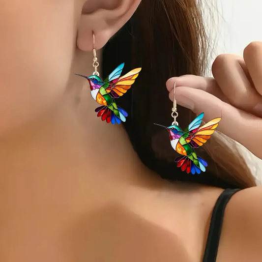 Pendientes de Colibrí Colorido