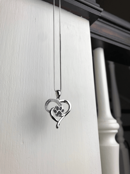 Collar de Infinito en Acero Inoxidable con Corazón y Pata