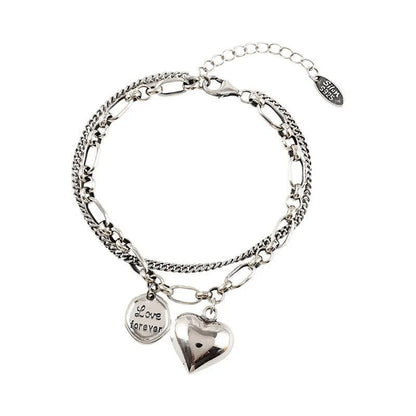 Pulsera de plata 925 con grabado "Love Forever" + 2 charms gratis