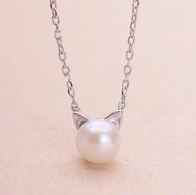 Collar de Gato con Perla con Pendientes de Regalo + Anillo