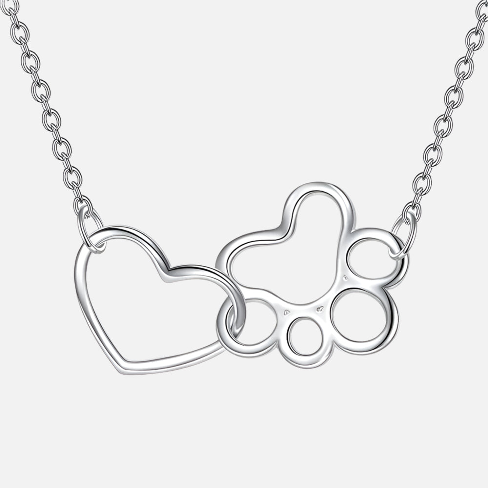 Collar de Huella de Pata en Plata de Ley