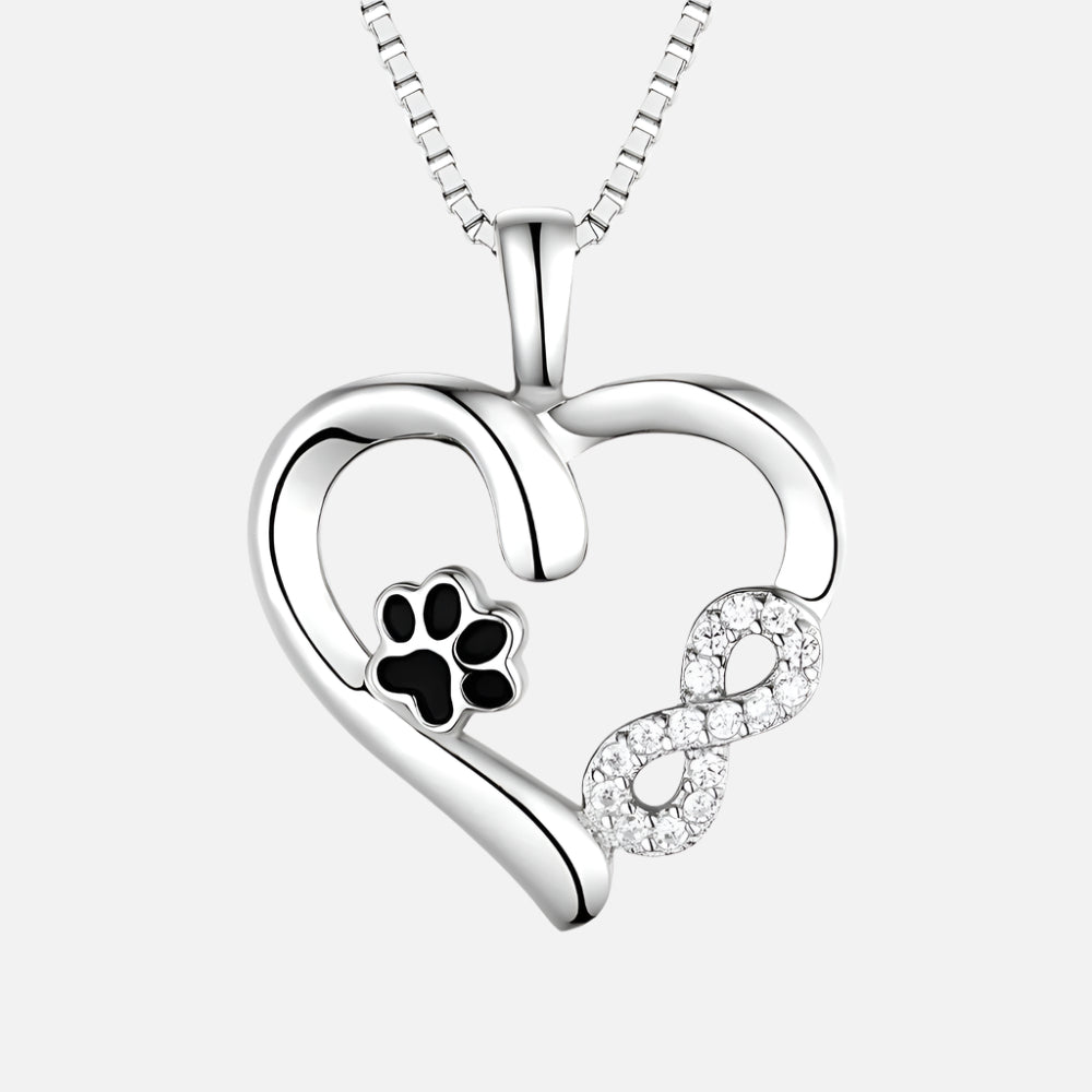 Collar de Pata y Corazón con Dije Infinito