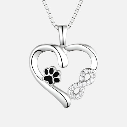 Collar de Pata y Corazón con Dije Infinito