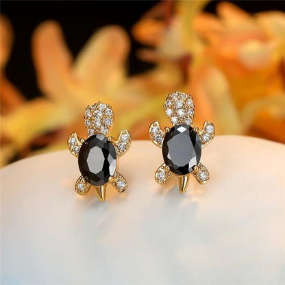 Pendientes de Tortuga Marina en Zirconio y Plata