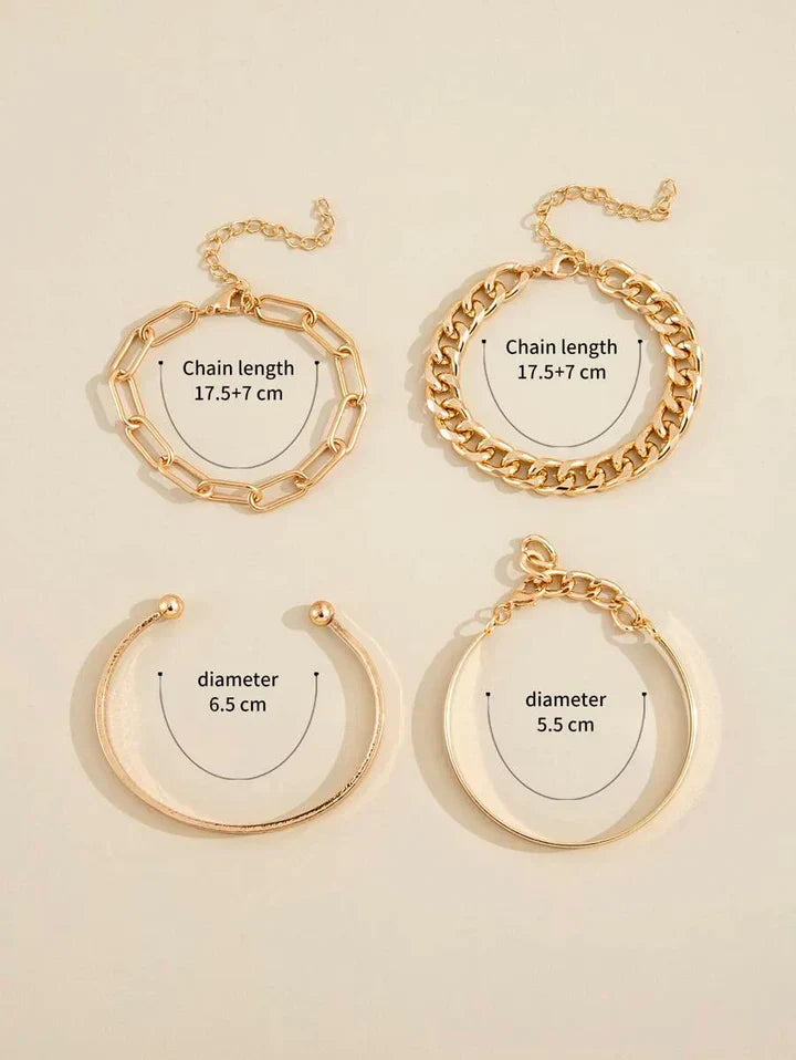 Set de Pulseras Elan Mercer | Oro Blanco